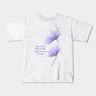 Valentines day violet flower design Kids T-Shirt